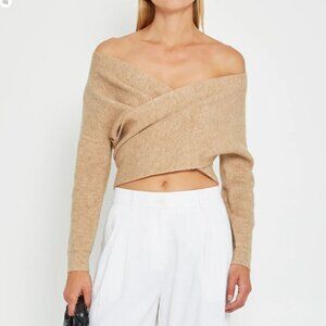 Beige Off The Shoulder Sweater